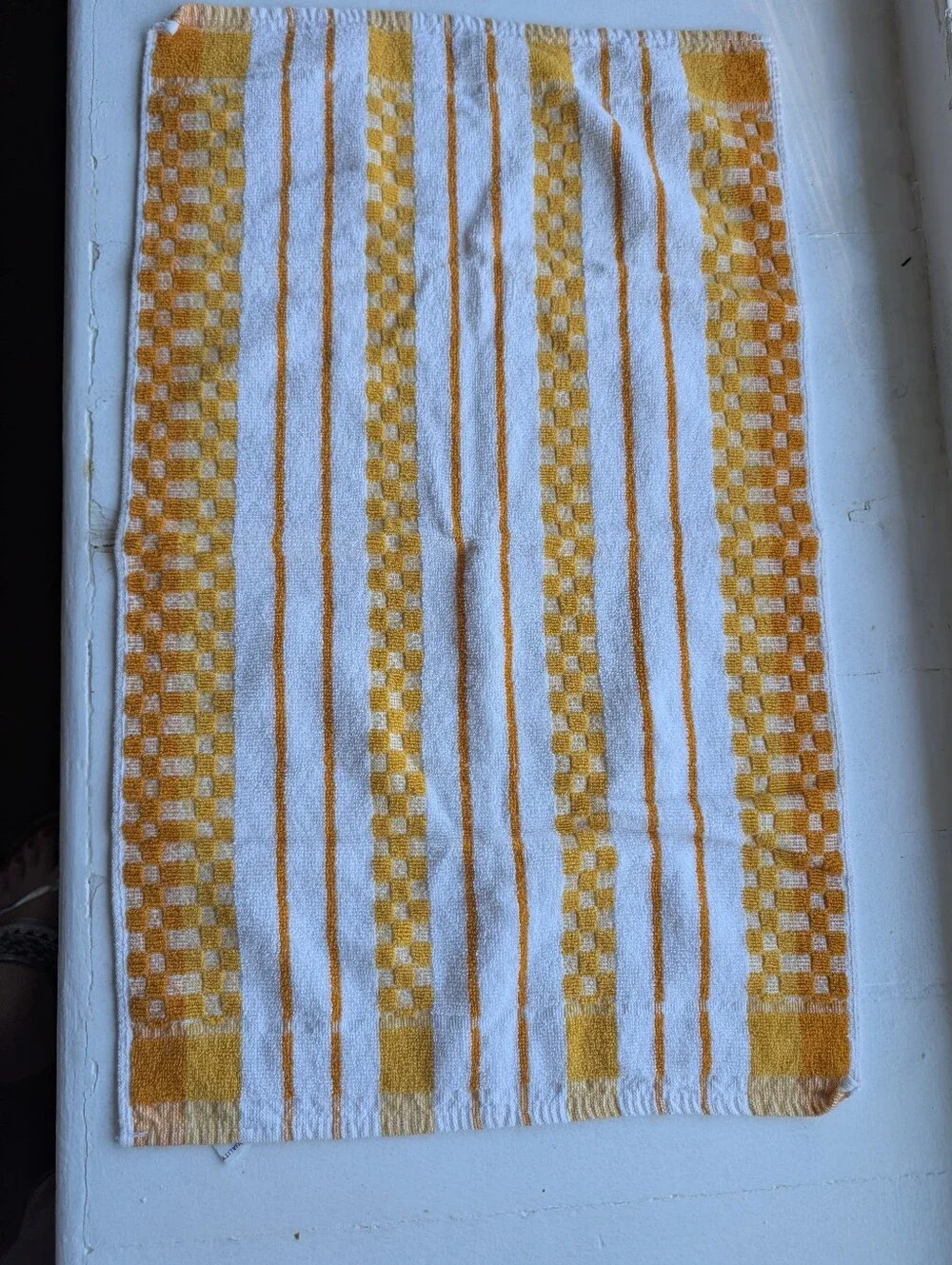 Vintage Kitchen Hand Towels Set Of 3 From K-Mart Orange,Yellow Green All Cotton